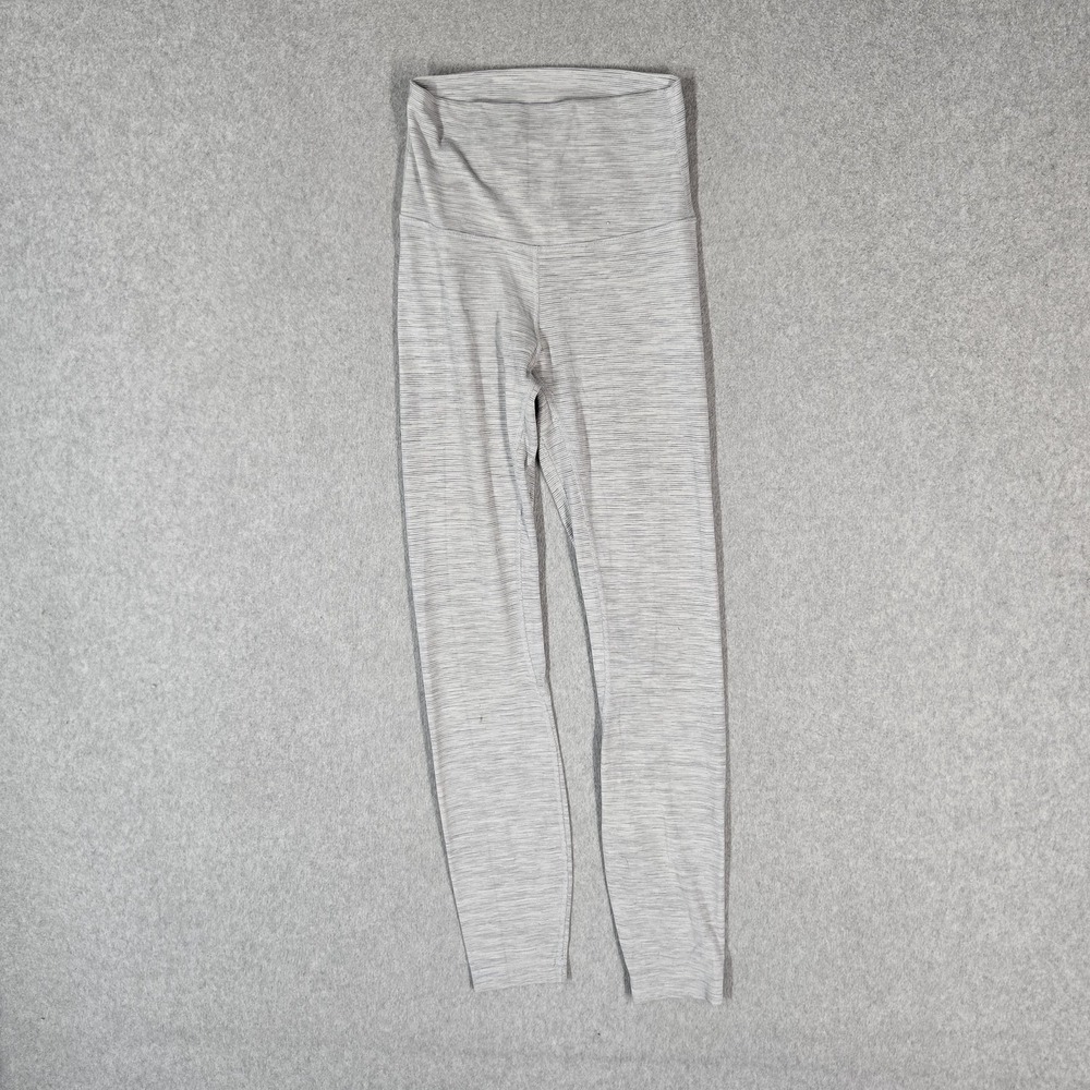 Lululemon Women Activewear Pants 2 Gray Legging Striped Yoga Align
